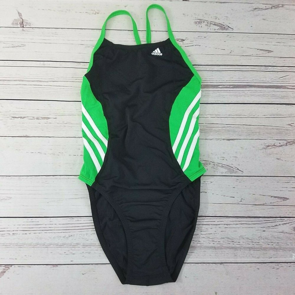 Adidas Solid Splice Swimsuit sz 34